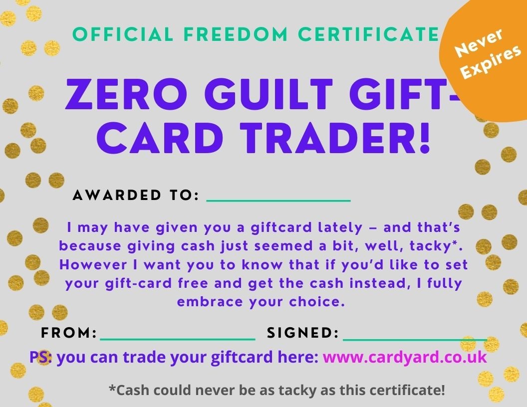 Giftcard Freedom Certificate